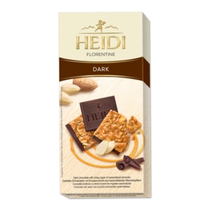 Heidi Grand'Or Florentine Dark karamellizált, szeletelt mandula réteggel töltött étcsokoládé 100g