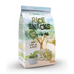 Rice Snacks 50G Mini Rice Olive Oil-Pesto Puffasztott Rizsszelet Gluténmentes
