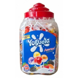 GAldor Yogueta Assorted gyümölcsös-joghurtos ízű Nyalóka+Rágó 100*17G