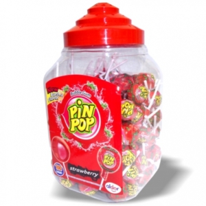 Aldor Pin Pop Strawberry Nyalóka+Rágó