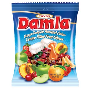 Damla 90G Gyümölcsös Töltött Puhacukor