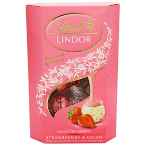 Lindt Lindor 200G White Strawberries Cream  LNPR1215