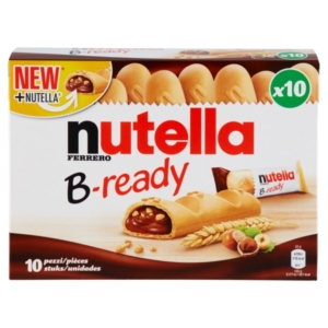 Nutella B-ready ropogós ostya kakaós mogyorókrémmel és búzakészítménnyel töltve 10*22 g