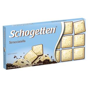 Schogetten 100G Stracciatella fehér csokoládé pörkölt kakaóforgáccsal és étcsokoládé 