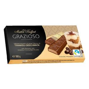 Maitre T. 100G Tiramisu Tej Grazia (Tiramisu ízű tejcsokoládé szeletek)