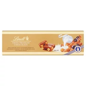 Lindt 300G Gold Traube-Nuss Mogyorós-Mazsolás Tejcsokoládé (429526)