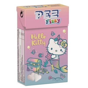 Pez Hello Kitty Fizzy Hearts 30G (Tutti Frutti, Eper ízű pezsgő hatású cukorka)