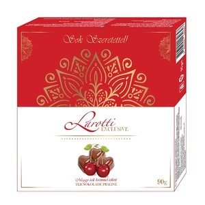 Larotti 90G Exclusive Meggy kémmel töltött Tejcsokoládé Praliné