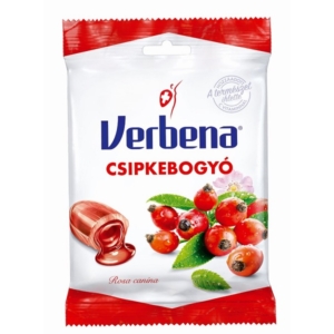 Verbena 60G Csipkebogyó Cukor Rosa Canina (Csipkebogyó ízű töltelékkel töltött cukorka)