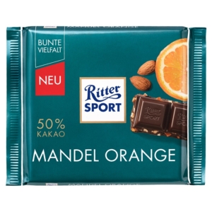 Ritter Sport 100G Mandel Orange 50% Kakao 464120