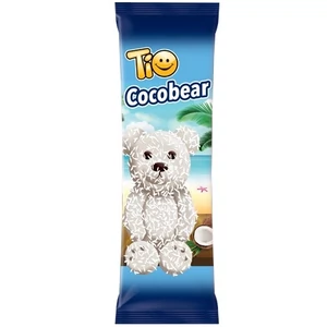 Tio Chocobear 60G Fehér-Kókusz bevonóba Mártott Kakaós Piskóta Csoki Krémmel