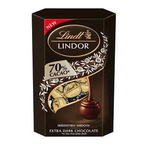 Lindt Lindor 200G Dark 70% Barna  LNPR1207 (lágyan olvadó csokoládé töltelékkel töltött étcsokoládé praliné)