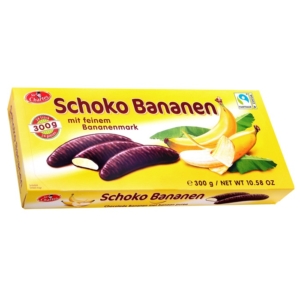 Sir Ch.  Schoco Bananen étcsokoládba mártott  banános habcukorka 300G