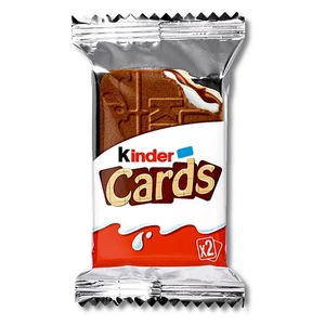 Kinder kártya alakú, tejes és kakaós töltelékkel töltött ropogós ostya 25,6 g