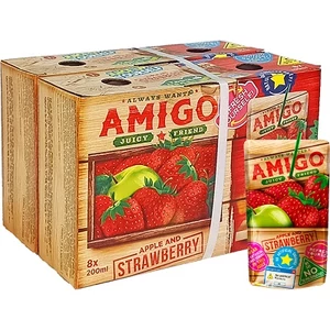 Amigó 200ML Szívószálas Eper (6806)