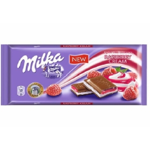 Milka Rasberry Cream málnakrémmel töltött alpesi tejcsokoládé 100G
