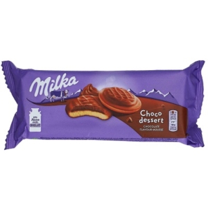 Milka Chocojaffa csokoládé ízű habosított töltelékkel ,tetején alpesi tejcsokoládéval bevont piskótatallér 128G