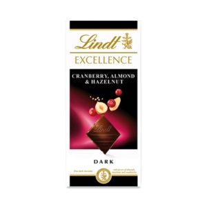 Lindt Excellence 100G Dark Cranberry,Almond,Hazelnut LNEX1022