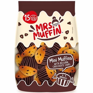 Mrs. Muffin 225G(15x15g) Belga csokoládé  darabokkal 