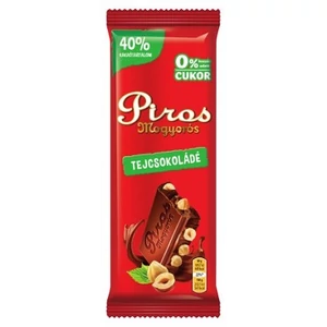Piros Mogyorós 80G Tejcsokoládé Hozzáadott cukor nélkül