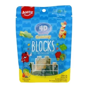 Amos 72G Gummy Blocks 4D Építőkockák Gumicukor