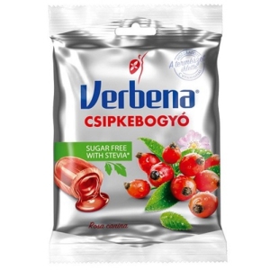 Verbena csipkebogyó ízű töltelékkel töltött cukorka 60G Cukormentes