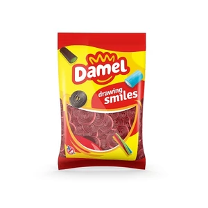 Damel 1Kg Red Licorice Discos Wheels - Eper ízű Gumicukor (16038)