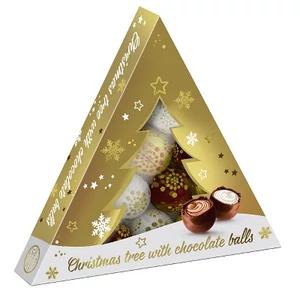 Karácsonyfa Díszdoboz 315G (Tejes, kávés, mogyorós krémmel töltött tejcsoki)