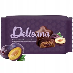 Delisana 200G Mézeskalács Puszedli Csillag, Szilvás Töltelékkel és Csokoládés Bevonattal