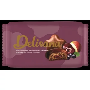 Delisana 200G Mézeskalács Puszedli Csillag ,Gyümölcsös Töltelékkel és Csokoládés Bevonattal