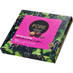 Pure 120G Tejcsokoládé Feketeribizli Trüffelkrémmel töltve Feketeribizli porral borítva