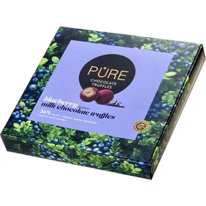 Pure 120G Tejcsokoládé Áfonyás Trüffelkrémmel töltve Áfonya porral borítva