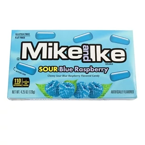 Mike and Ike 120G Sour Blue Raspberry-Savanyú Kék Málna ízű Cukorka