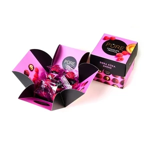 Pure 96G Cube Sajttortás Trüffelkrémmel Töltött Tejcsokoládé Málna Szórással