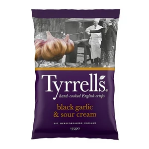 Tyrrell's 135G Burgonyachips Fekete Fokhagymával és Tejföllel