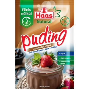 Haas Natural Pudingpor Csokoládé Főzés Nélküli 64G
