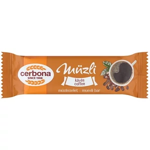 Cerbona Müzliszelet 20G Kávé Fehércsokoládé Bevonattal