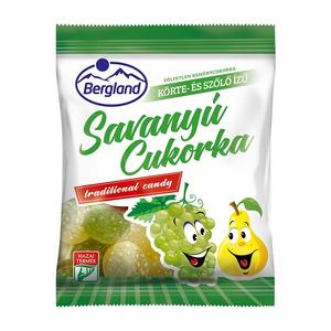 Bergland Savanyú Cukor 70G Körte-Szőlő (Körte-szőlő ízű savanyú töltetlen keménycukorka)