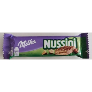 Milka 31,5G Nussini Mogyorós (Milka Nussini mogyorókrémmel töltött alpesi tejcsokoládéval bevont, ropogós ostya)
