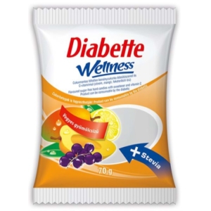 Diabette Wellness vegyes gyümölcs ízű töltetlen kemény cukorka 70G Cukormentes