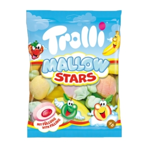 Trolli MallowStars gyümölcs ízű töltött habcukor 150G
