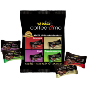Vadász Coffee AMO 4 féle kávé ízű, töltött csokoládés cukorka 100g