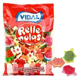Vidal Zsákos Töltött Teknős 1Kg (Vegyes gyümölcs ízű töltött gumicukor)