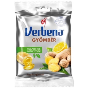 Verbena 60G Gyömbér Cukormentes (gyömbér ízű töltelékkel töltött cukorka)