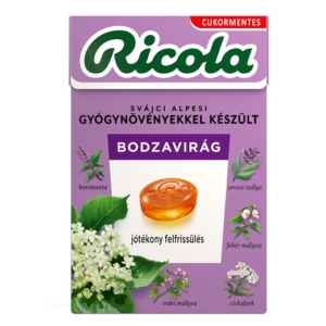 Ricola bodzavirág ízű svájci gyógynövény cukorkák 40 g Cukormentes