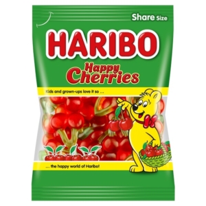 Haribo 200G Happy Cherries (Meggyfürt, gyümölcs ízű gumicukor)