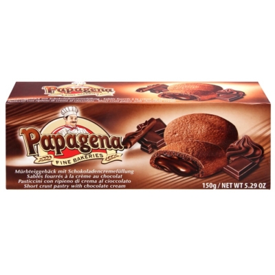 Papagena csokoládé töltelékkel töltött kakaós keksz 150 g