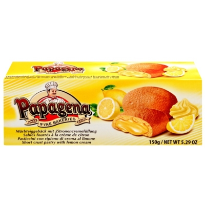 Papagena citromos ízű töltelékkel töltött kakaós keksz 150 g