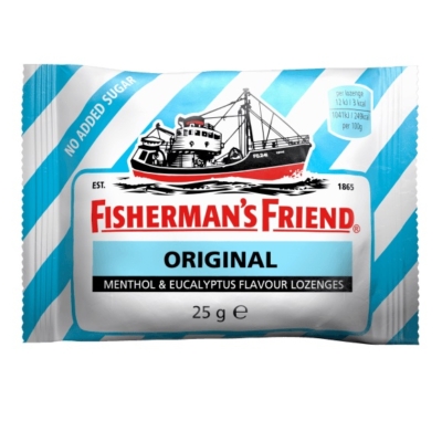 Fisherman's Friend Mentol-eukaliptusz ízű töltetlen keménycukorka (kék) 25G Cukormentes
