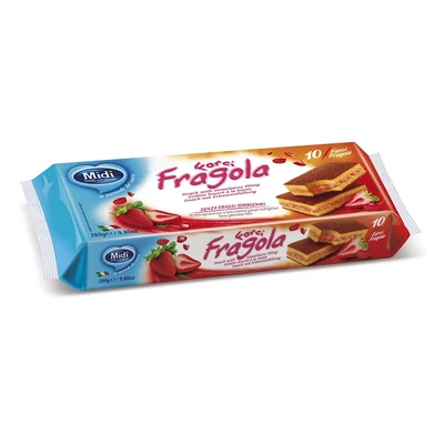 Midi Piskóta Epres 28G /10Db/ (Frágóla)